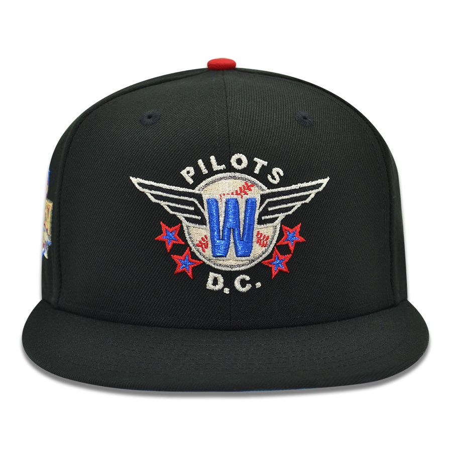 Washington Pilots "FREEDOM FLIGHT" Negro League Exclusive New Era 59Fifty Fitted Hat - Black