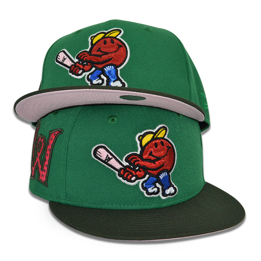 Worcester Woo Sox "WOOTERMELON" Exclusive New Era 59Fifty Fitted Hat - Kelly/Dark Seaweed