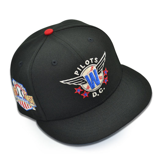 Washington Pilots "FREEDOM FLIGHT" Negro League Exclusive New Era 59Fifty Fitted Hat - Black