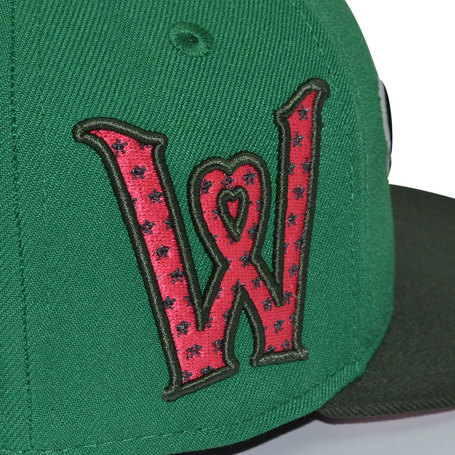 Worcester Woo Sox "WOOTERMELON" Exclusive New Era 59Fifty Fitted Hat - Kelly/Dark Seaweed