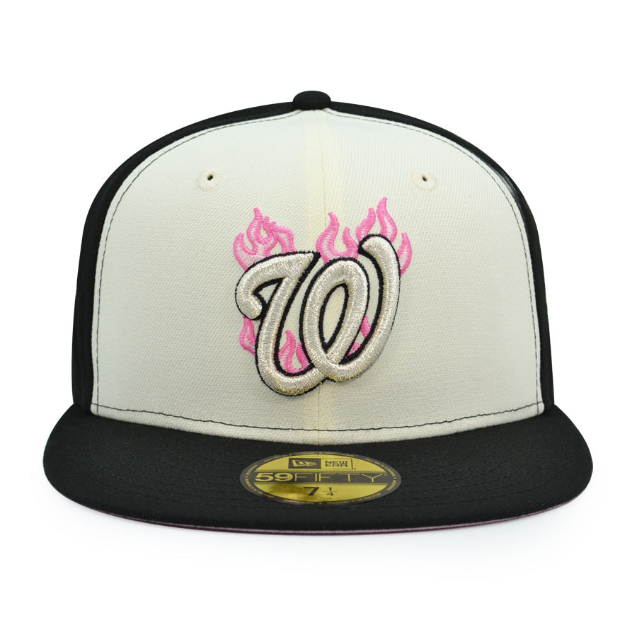 Washington Nationals 2019 WORLD SERIES Exclusive New Era 59Fifty Fitted Hat - Chrome/Black/Pink