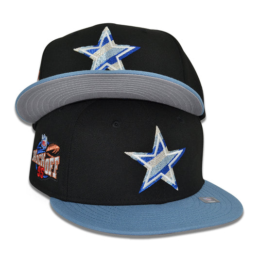 Dallas Cowboys "THE TRIPLET" Exclusive New Era 59Fifty Fitted Hat - Black/Faded Blue