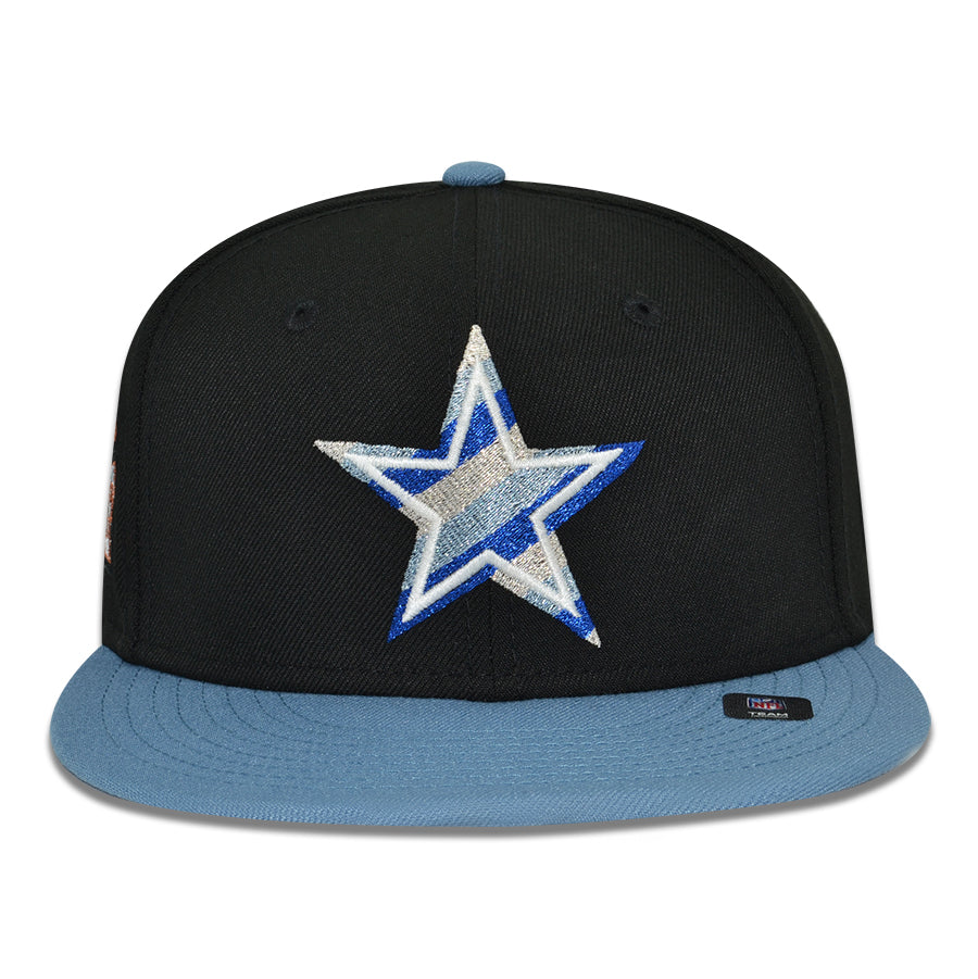 Dallas Cowboys "THE TRIPLET" Exclusive New Era 59Fifty Fitted Hat - Black/Faded Blue