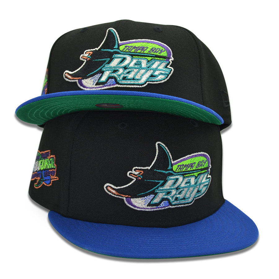 Tampa Bay Devil Rays "DARK WATER” Exclusive New Era 59Fifty Fitted Hat - Black/Light Royal