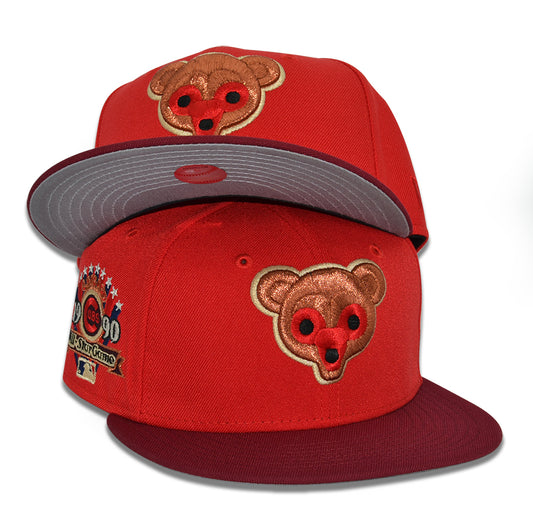 Chicago Cubs "TURNING RED" Exclusive New Era 59Fifty Fitted Hat - Scarlet/Maroon
