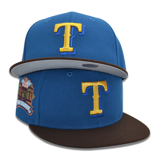 Texas Rangers "TERABITHIA" Exclusive New Era 59Fifty Fitted Hat - Seashore Blue/Walnut