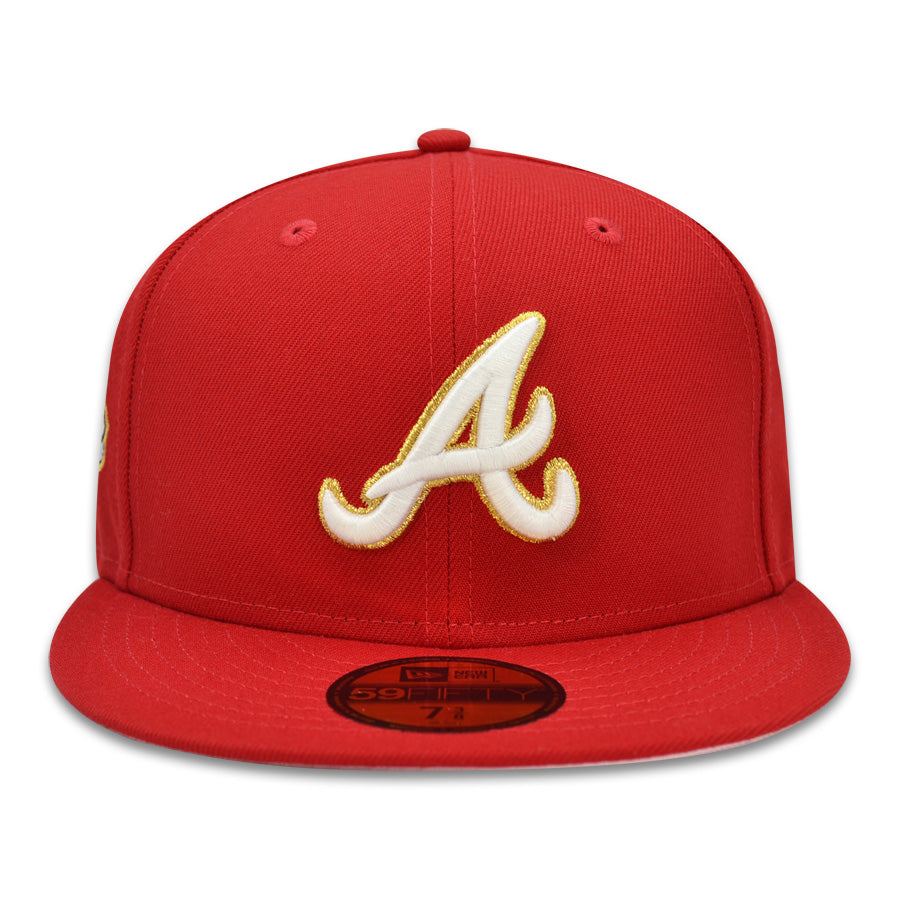 Atlanta Braves 1999 WORLD SERIES Exclusive New Era 59Fifty Fitted Hat - Red Pinky