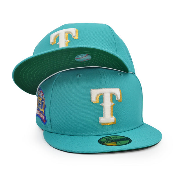 Texas Rangers FINAL SEASON Exclusive New Era 59Fifty Fitted Hat - Teal