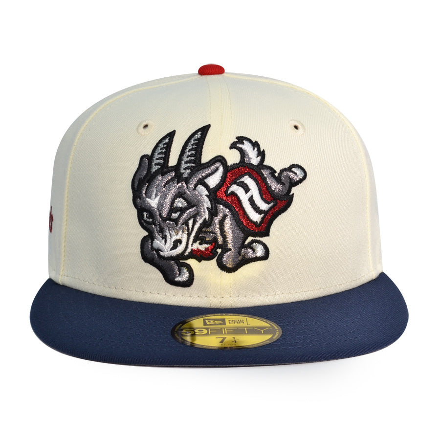 Hartford Yard Goats MILB Exclusive New Era 59Fifty Fitted Hat - Chrome/Navy
