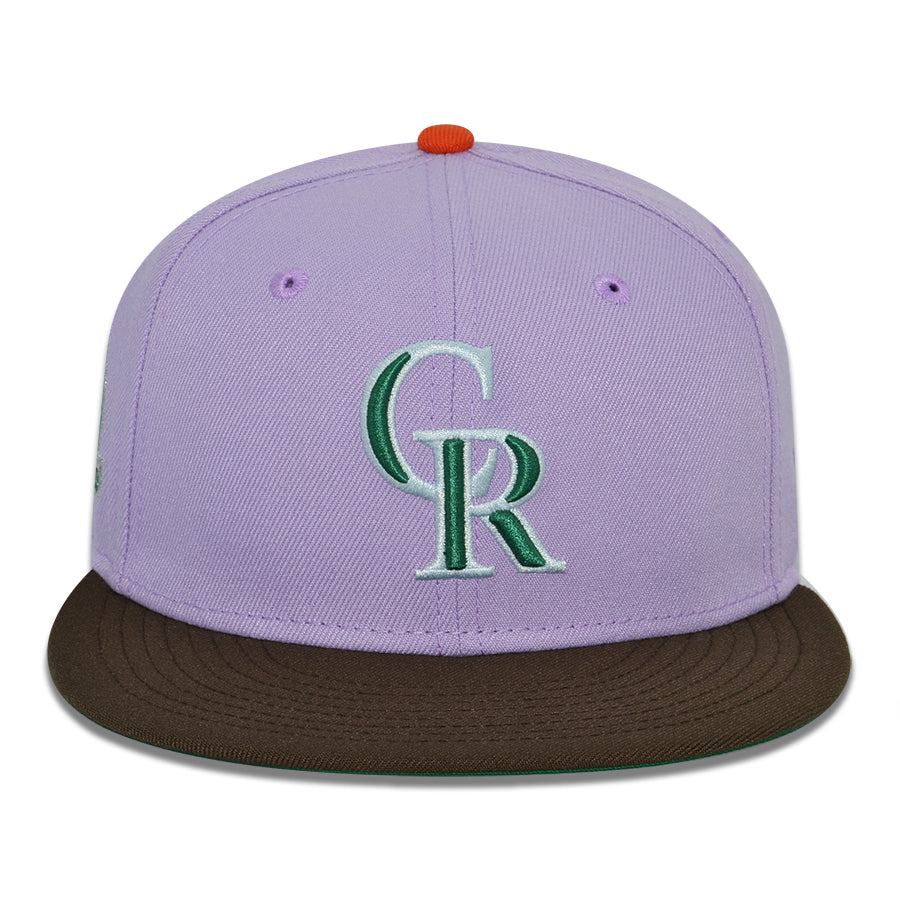 Colorado Rockies "Maroon Bells" Exclusive New Era 59Fifty Fitted Hat - Tropical Purple/Walnut