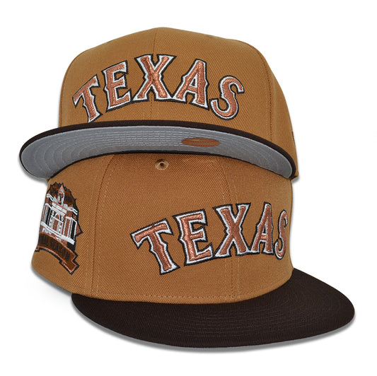 Texas Rangers "BIGGER IN TEXAS" Exclusive New Era 59Fifty Fitted Hat - Bronze/Burntwood