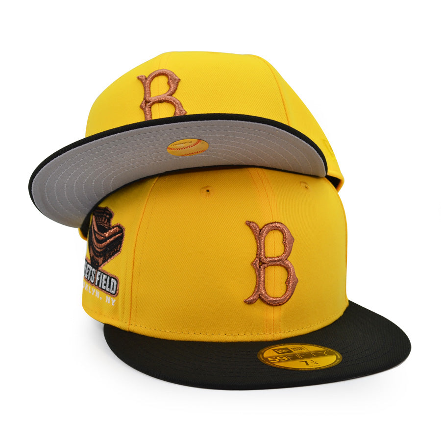 Brooklyn Dodgers Ebbets Field Exclusive New Era 59Fifty Fitted Hat - Canary Yellow/Black