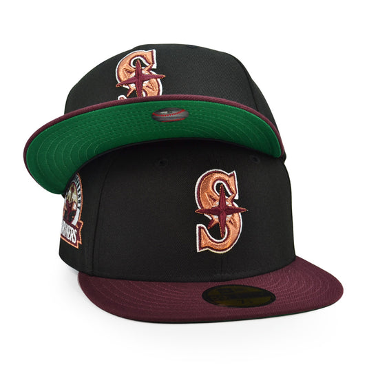 Seattle Mariners 30th ANNIVERSARY Exclusive New Era 59Fifty Fitted Hat - Black/Maroon