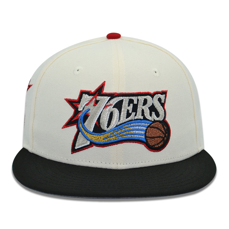 Philadelphia 76ers "THE ANSWER" Exclusive New Era 59Fifty Fitted Hat - Chrome/Black