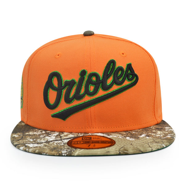 Baltimore Orioles 30th ANNIVERSARY Exclusive New Era 59Fifty Fitted Hat - Orange/Real Tree Camo