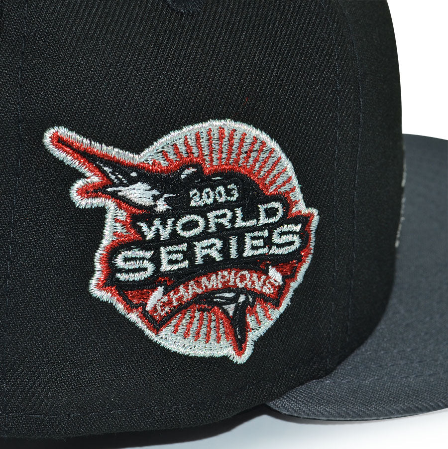 Florida Marlins Upside Down "FISH SCALE" Exclusive New Era 59Fifty Fitted Hat - Black/Graphite
