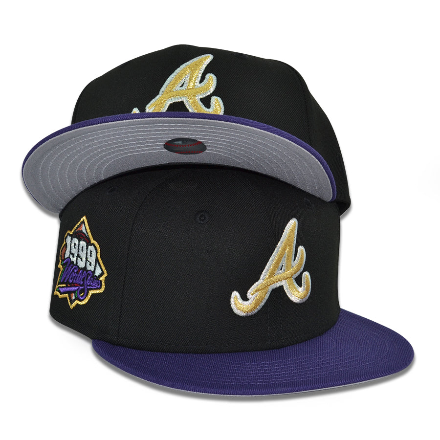 Atlanta Braves "AQUEMINI" Exclusive New Era 59Fifty Fitted Hat - Black/Purple