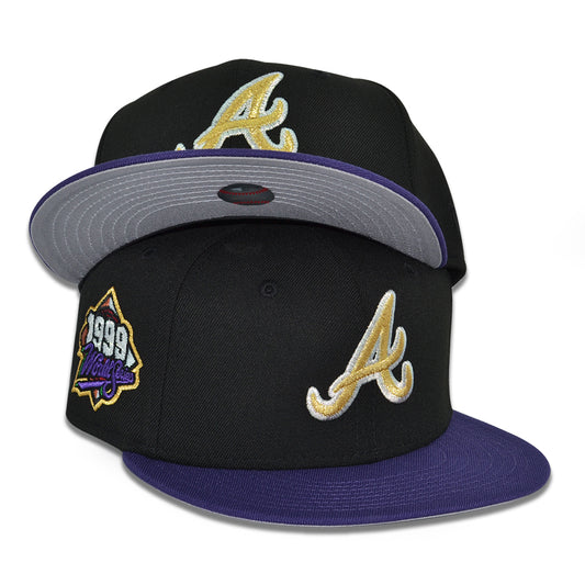 Atlanta Braves "AQUEMINI" Exclusive New Era 59Fifty Fitted Hat - Black/Purple