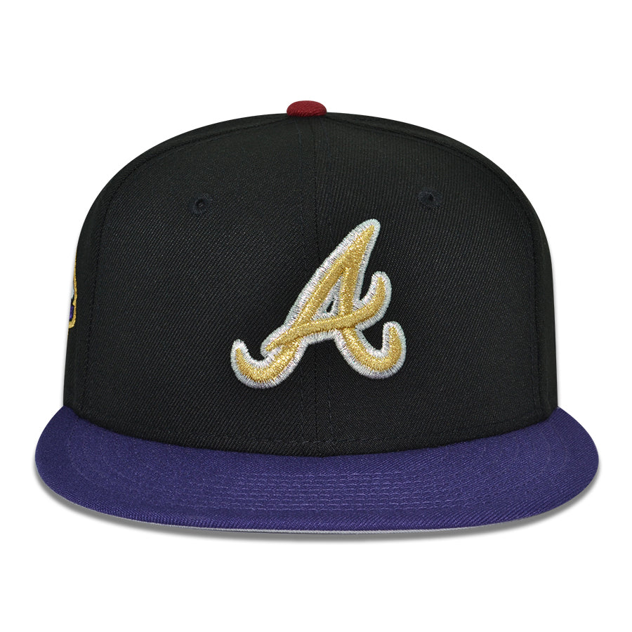 Atlanta Braves "AQUEMINI" Exclusive New Era 59Fifty Fitted Hat - Black/Purple