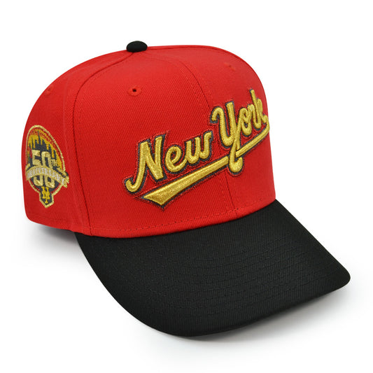 New York Mets Script 50th ANNIVERSARY Exclusive New Era 59Fifty Fitted Hat - FDR/Black