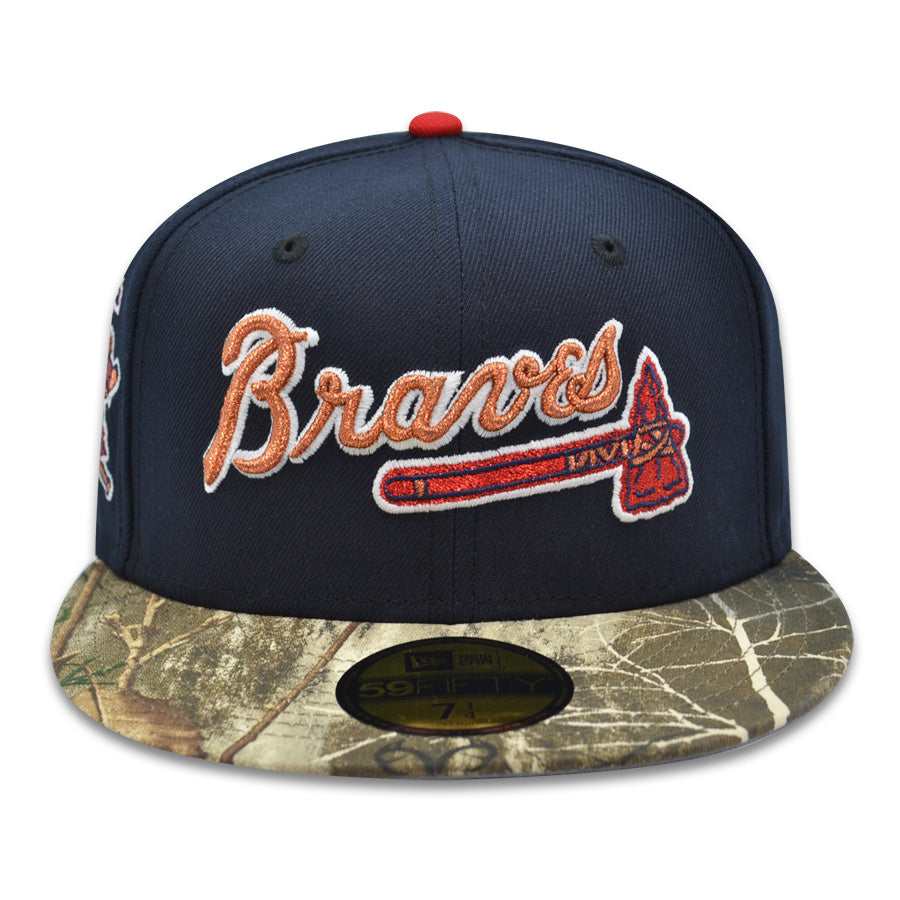 Atlanta Braves 30th ANNIVERSARY Exclusive New Era 59Fifty Fitted Hat - Navy/Real Tree