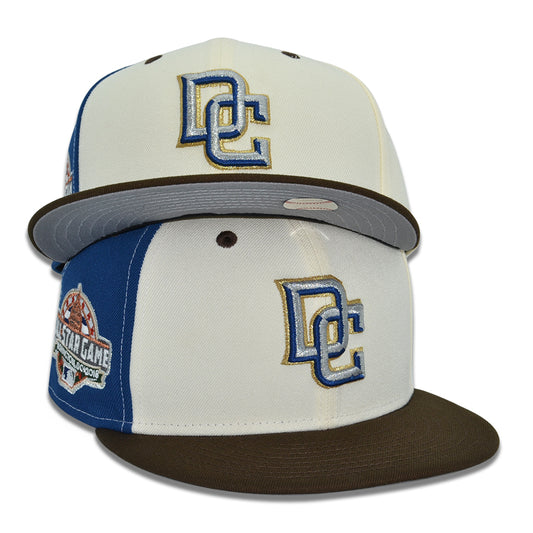 Washington Nationals DC "DUB CLIPS" Exclusive New Era 59Fifty Fitted Hat - Chrome/Walnut/Songbird Blue