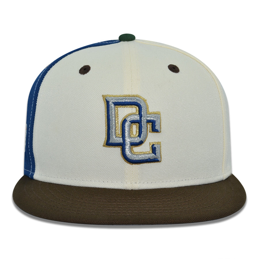 Washington Nationals DC "DUB CLIPS" Exclusive New Era 59Fifty Fitted Hat - Chrome/Walnut/Songbird Blue