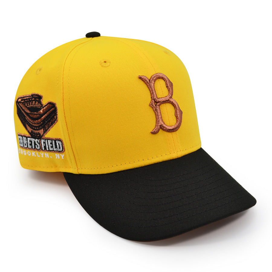 Brooklyn Dodgers Ebbets Field Exclusive New Era 59Fifty Fitted Hat - Canary Yellow/Black