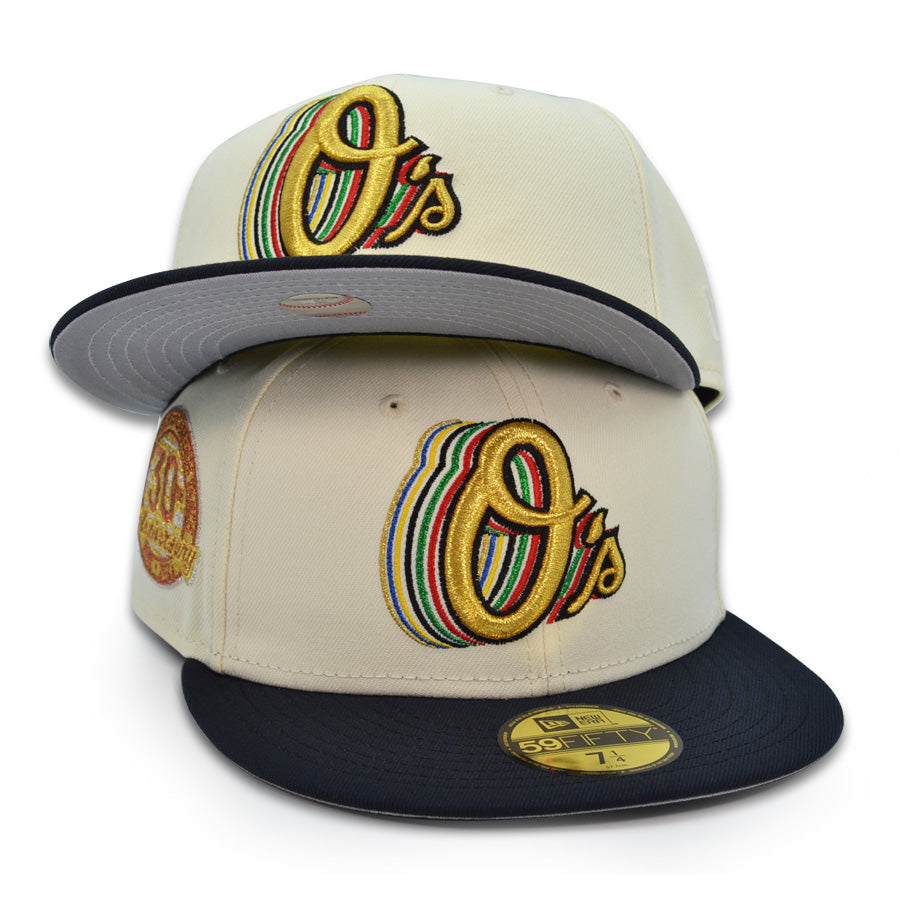 Baltimore Orioles "VICTORIOUS" Cascade Logo Exclusive New Era 59Fifty Fitted Hat - Chrome/Navy