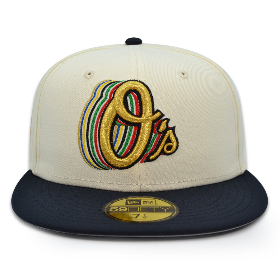 Baltimore Orioles "VICTORIOUS" Cascade Logo Exclusive New Era 59Fifty Fitted Hat - Chrome/Navy