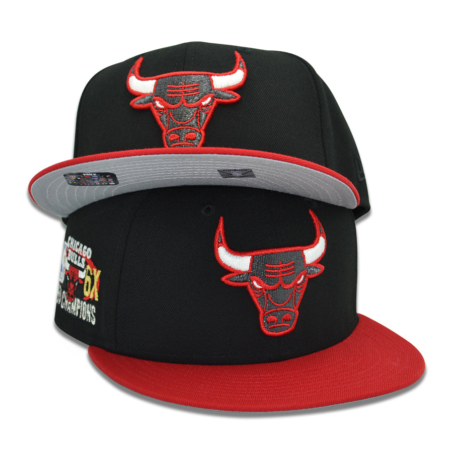 Chicago Bulls "BRED" Exclusive New Era 59Fifty Fitted Hat - Black/Scarlet