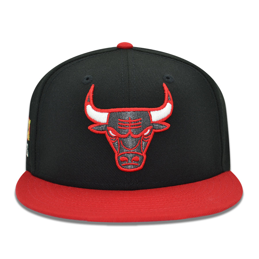 Chicago Bulls "BRED" Exclusive New Era 59Fifty Fitted Hat - Black/Scarlet