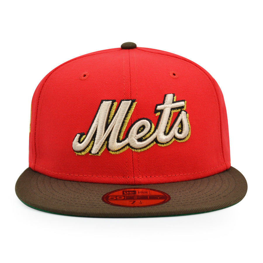 New York Mets 50th ANNIVERSARY Exclusive New Era 59Fifty Fitted Hat - FDR/Walnut