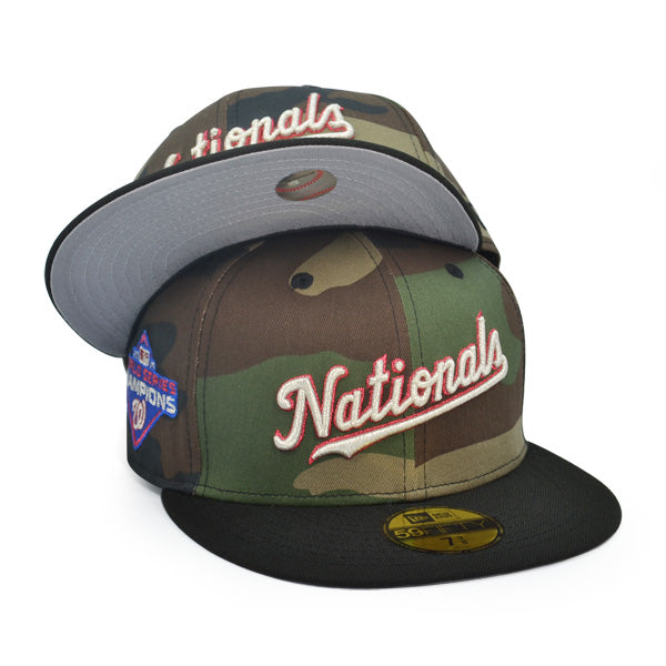 Washington Nationals 2019 WORLD SERIES CHAMPIONS Exclusive New Era 59Fifty Fitted Hat - Woodland Camo/Black