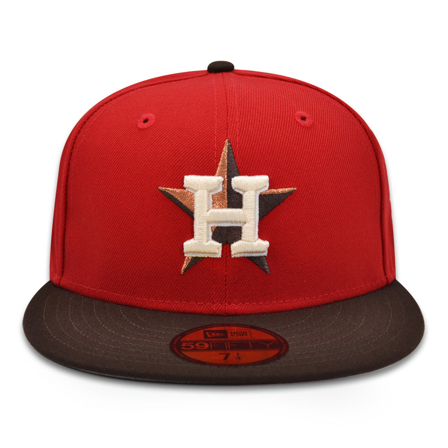 Houston Astros "BONFIRE" Exclusive New Era 59Fifty Fitted Hat  Scarlet/Burntwood