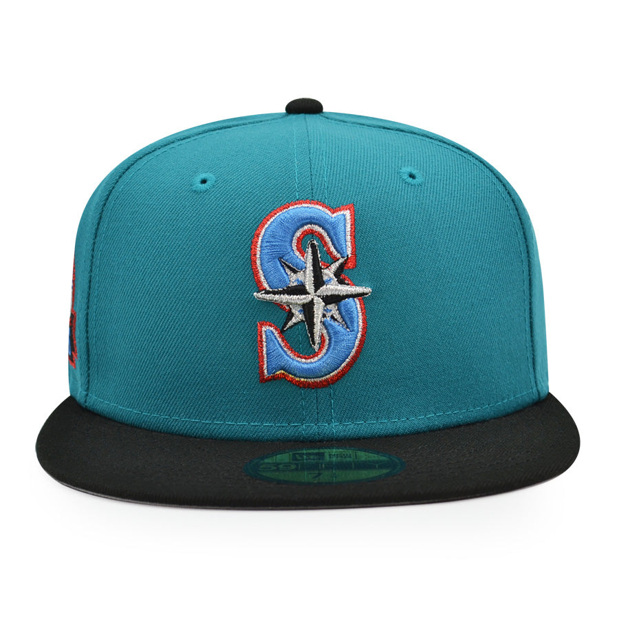 Seattle Mariners 30th ANNIVERSARY Exclusive New Era 59Fifty Fitted Hat - Aqua/Bk