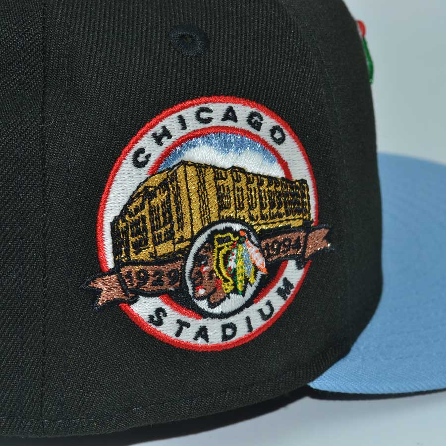 Chicago Blackhawks "MADHOUSE ON MADISON" Exclusive New Era 59Fifty Fitted Hat - Black/Sky