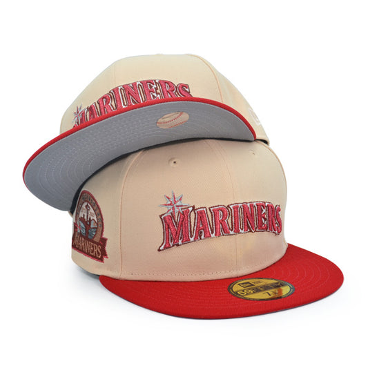 Seattle Mariners 30th Anniversary Exclusive New Era 59Fifty Fitted Hat - Mango Peach/Red