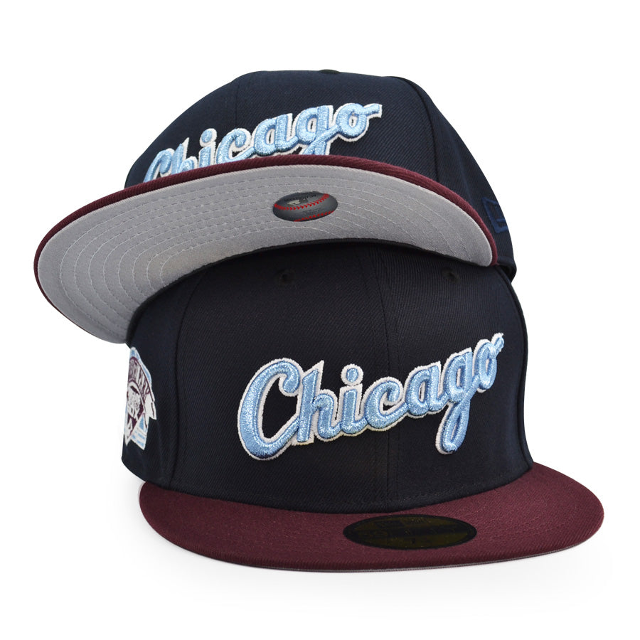 Chicago White Sox COMISKEY PARK Exclusive New Era 59Fifty Fitted Hat - Navy/Maroon