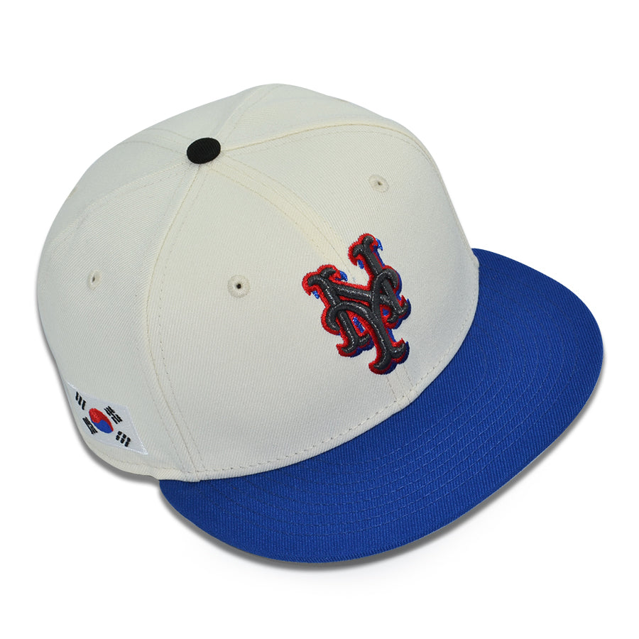 New York Mets "QUEENS SEOUL" Exclusive New Era 59Fifty Fitted Hat - Chrome/Royal