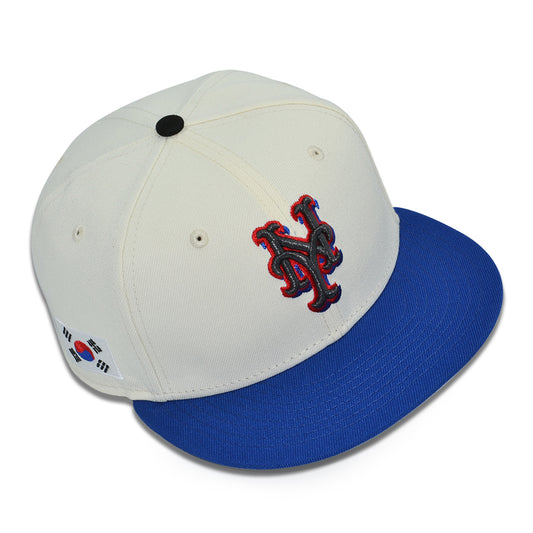 New York Mets "QUEENS SEOUL" Exclusive New Era 59Fifty Fitted Hat - Chrome/Royal