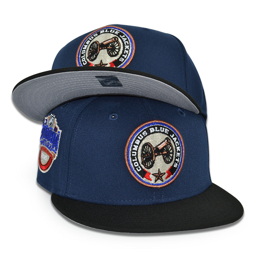 Columbus Blue Jackets "CANNON BALL" Exclusive New Era 59Fifty Fitted Hat - Ocean Side/Black