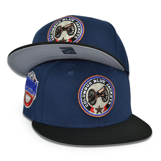Columbus Blue Jackets "CANNON BALL" Exclusive New Era 59Fifty Fitted Hat - Ocean Side/Black