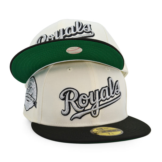 Kansas City Royals 40th ANNIVERSARY Exclusive New Era 59Fifty Fitted Hat - Chrome/Black