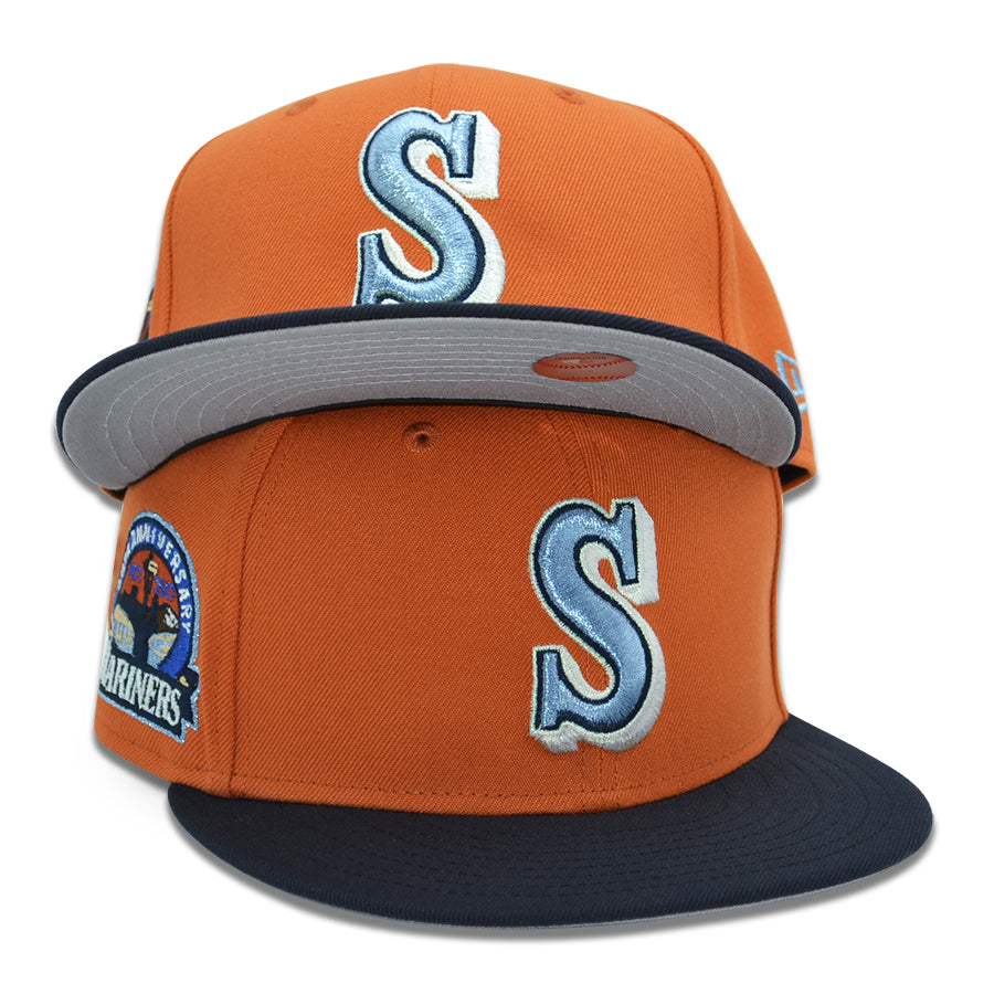 Seattle Mariners "SSB GOKU" Exclusive New Era 59Fifty Fitted Hat - Flight Orange/Navy