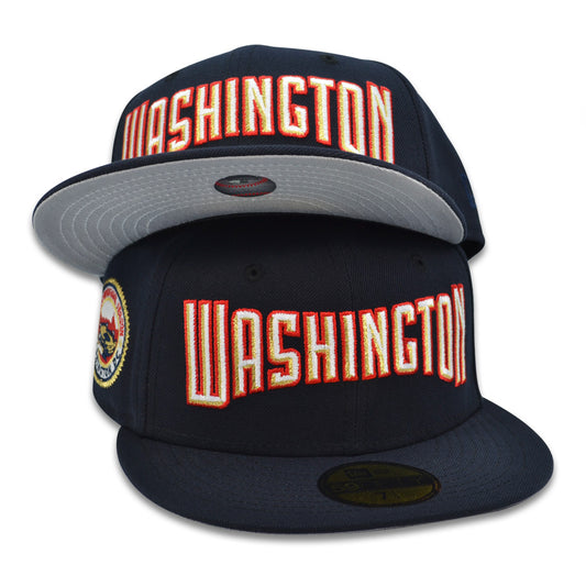 Washington Nationals BOLD SCRIPT 2008 INAUGURAL SEASON Exclusive New Era 59Fifty Fitted Hat - Navy