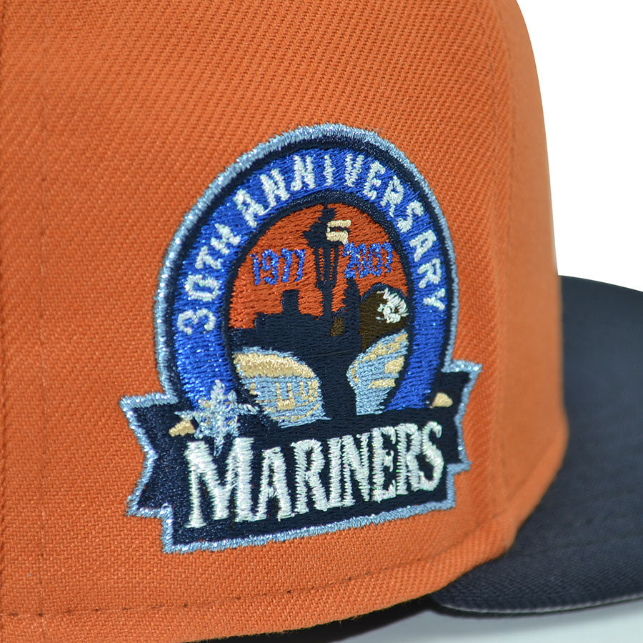 Seattle Mariners "SSB GOKU" Exclusive New Era 59Fifty Fitted Hat - Flight Orange/Navy