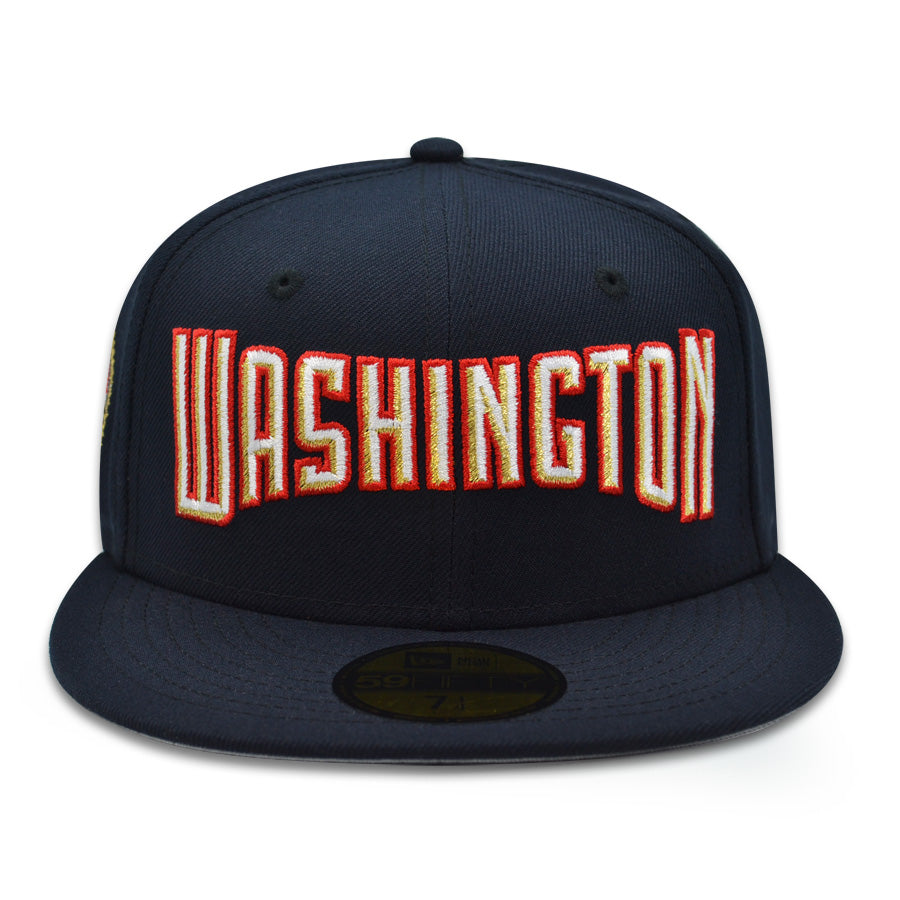 Washington Nationals BOLD SCRIPT 2008 INAUGURAL SEASON Exclusive New Era 59Fifty Fitted Hat - Navy
