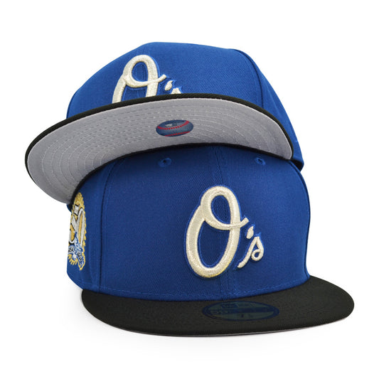 Baltimore Orioles 50th ANNIVERSARY Exclusive New Era 59Fifty Fitted Hat - SB Blue/Black