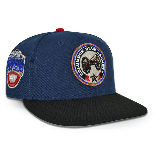 Columbus Blue Jackets "CANNON BALL" Exclusive New Era 59Fifty Fitted Hat - Ocean Side/Black